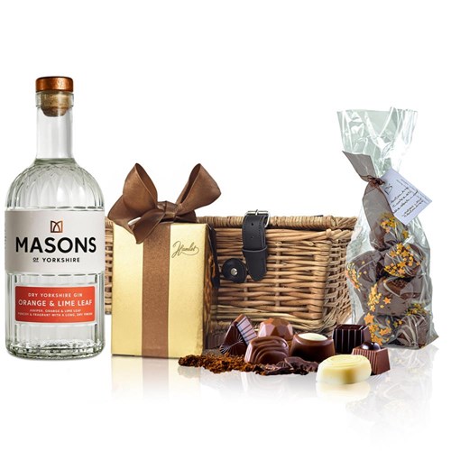 Masons of Yorkshire Orange &amp; Lime Leaf 70cl And Chocolates Hamper